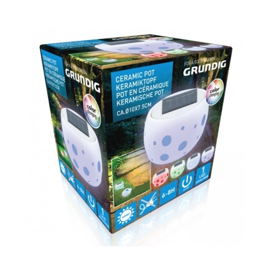 Grundig - Світильник на сонячній батареї LED RGB LED/0,06 Вт/1,2 В 600 мАг