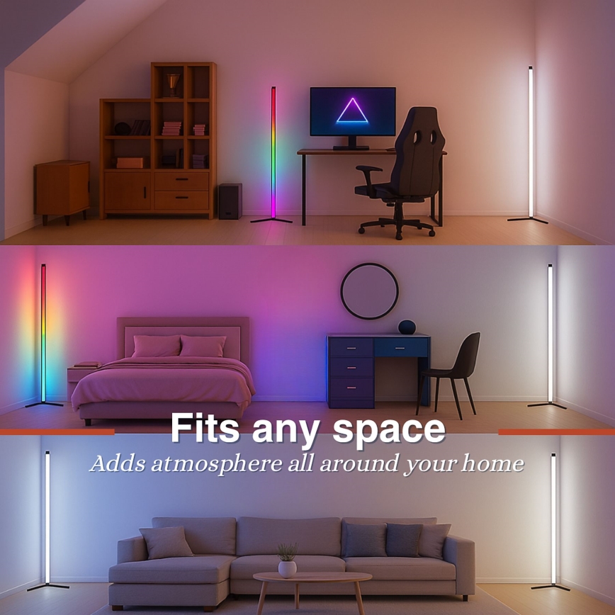 Grundig - LED RGBW торшер з регулюванням яскравості LED/6W/230V + пульт дистанційного керування