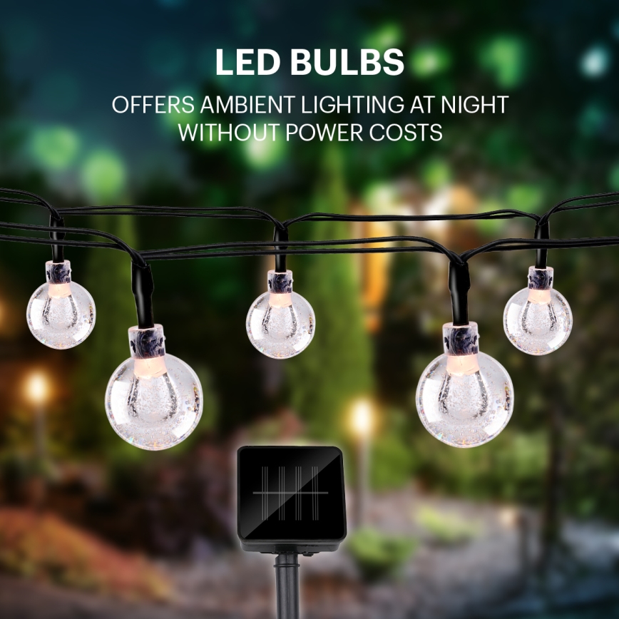 Grundig - Світлодіодний сонячний гірлянд 50xLED/8 функцій 6,9 м тепле біле світло 600 мАг