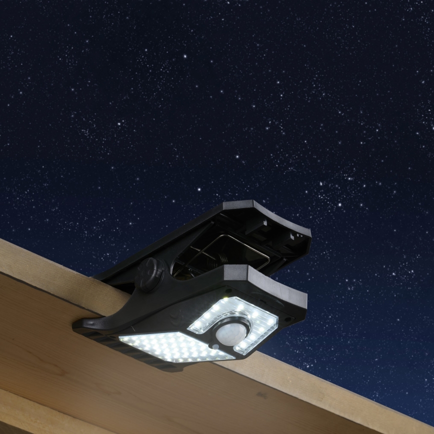 Grundig - Світильник на сонячній батареї з LED, датчиком руху та сутінків CLIP-ON LED/9W/3,7V 1500 mAh IP44