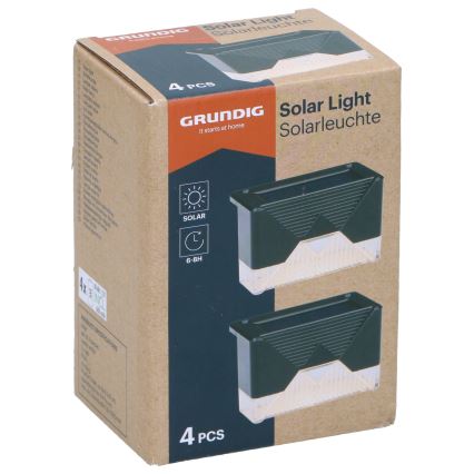 Grundig - НАБІР 4x LED сонячний настінний світильник LED/1,2В 600 мАг IP44