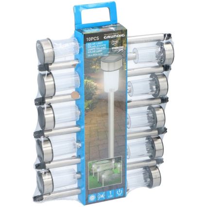 Grundig - Набор 10x светодиодных светильников на солнечной батарее LED/1,2V