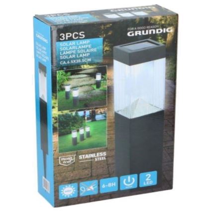 Grundig - НАБОР 3x Лампа на солнечной батарее LED/1,2V 6,5x35,5 см