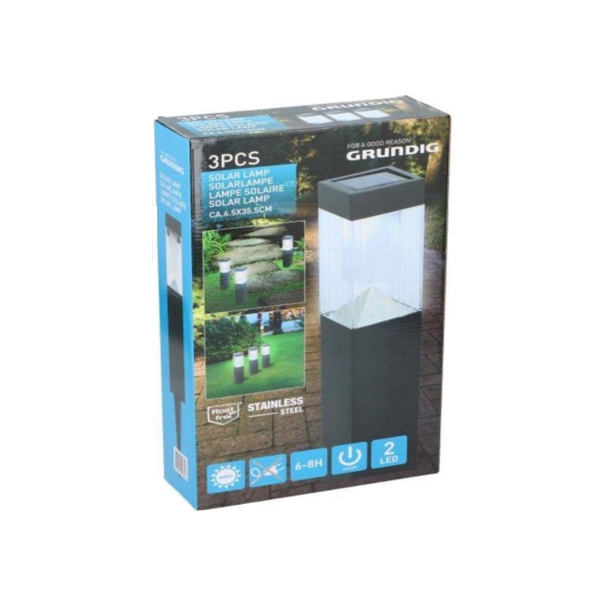 Grundig - НАБОР 3x Лампа на солнечной батарее LED/1,2V 6,5x35,5 см