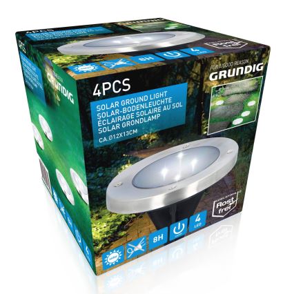 Grundig - Набор 4x светодиодных светильника на солнечной батарее LED/1W/1,2V IP65