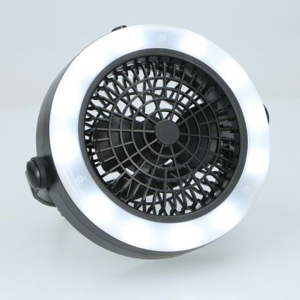 Grundig - Переносной вентилятор со светодиодной подсветкой LED/3xAA