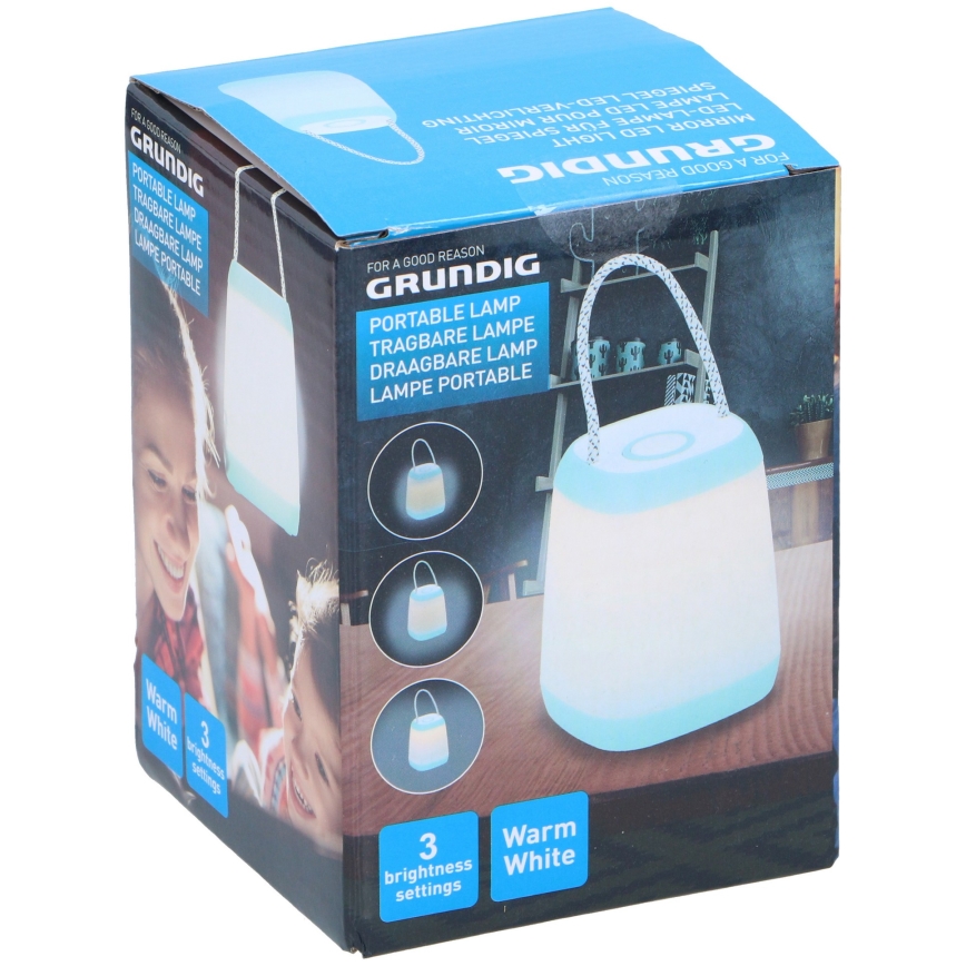 Grundig - Портативна LED лампа з регулюванням яскравост LED/3xAA