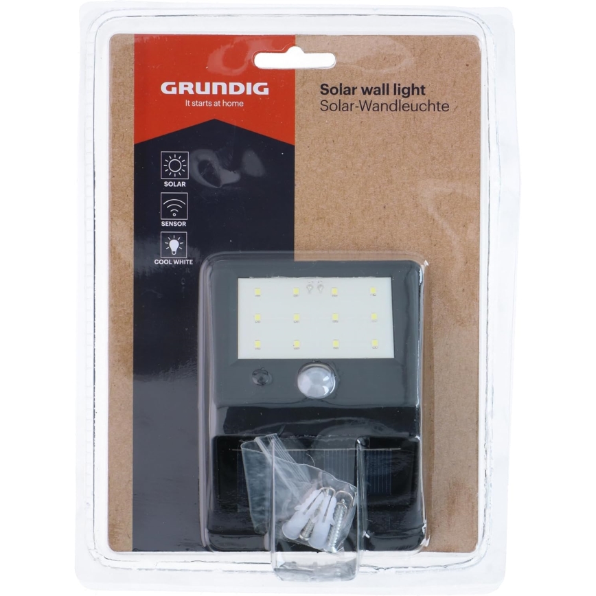 Grundig - сонячний настінний світильник з датчиком руху LED/1,2V 600 mAh IP44