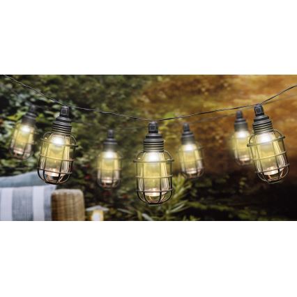 Grundig - Светодиодная гирлянда на солнечной батарее 10xLED 3,8 м IP44 теплый белый