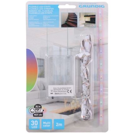 Grundig - Светодиодная лента 2 м LED/3xAA цветной