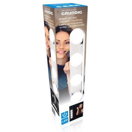 Grundig - Светодиодная подсветка для зеркала 4xLED/4xAA