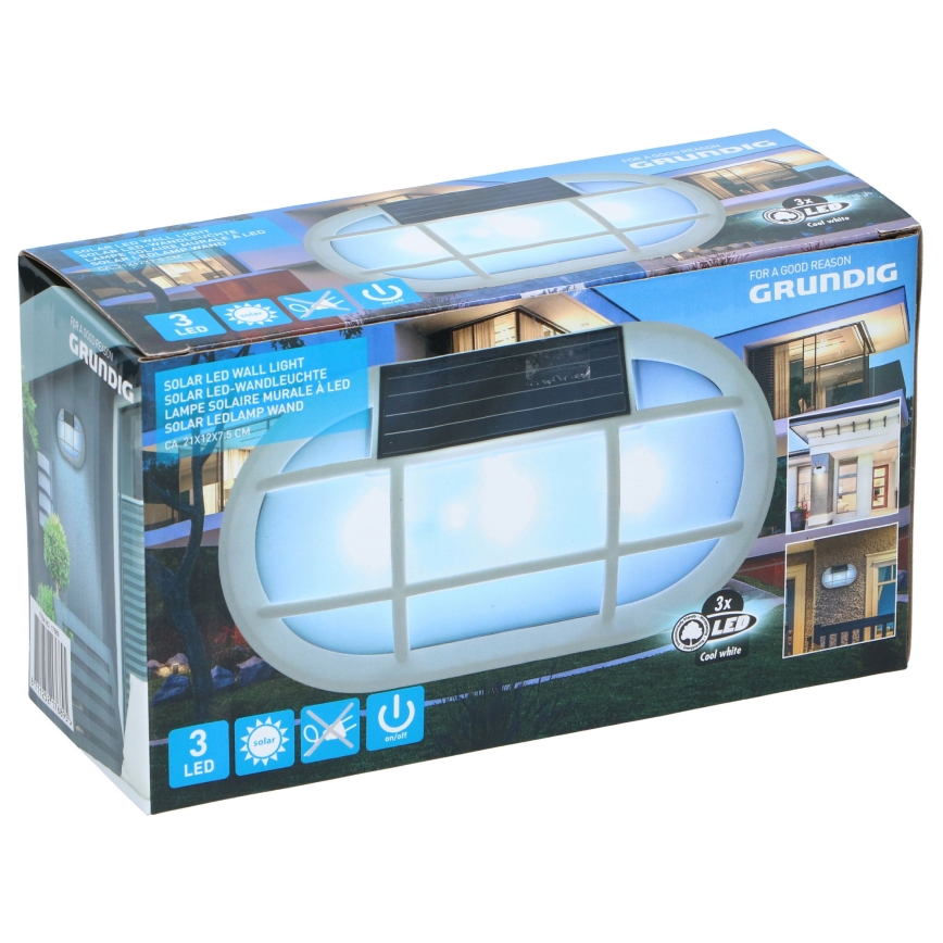 Grundig - Светодиодный настенный светильник на солнечной батарее LED/1,2V
