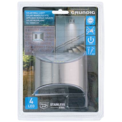 Grundig - Светодиодный настенный светильник с датчиком на солнечной батареей LED/1,2V