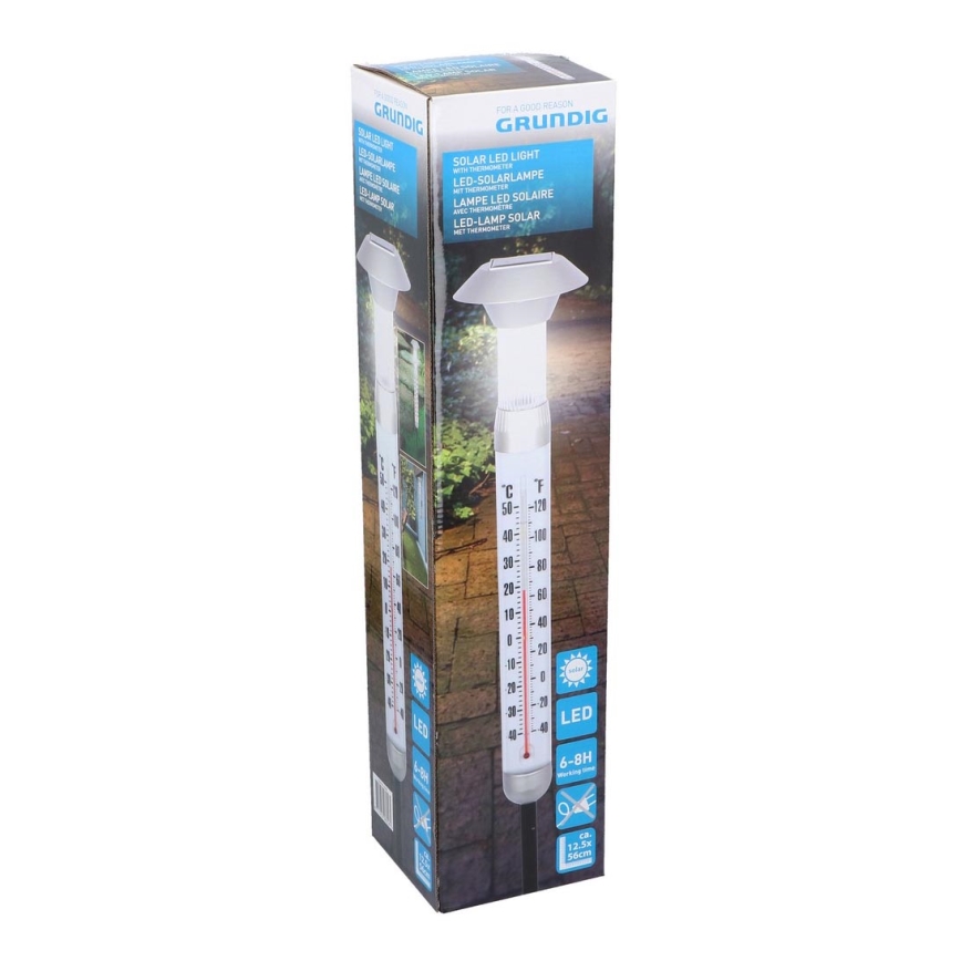 Grundig - Светодиодный термометр на солнечной батарее 1xAAA 600 mAh IP44