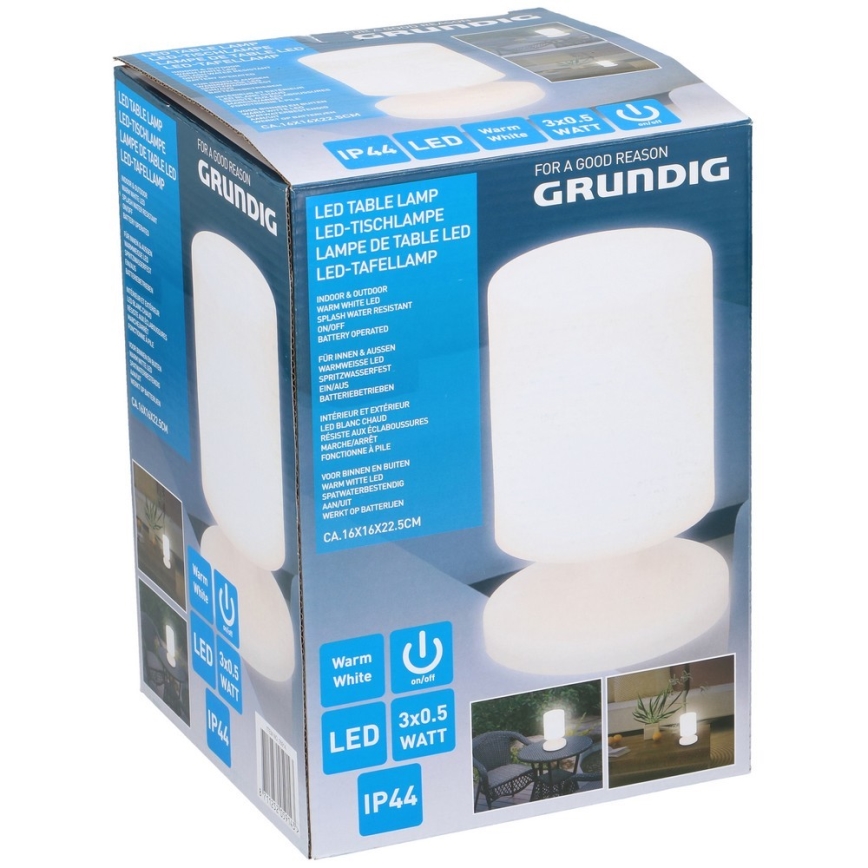Grundig - Светодиодный уличный настольный светильник 3xLED/0,5W/3xAA-LR6 IP44