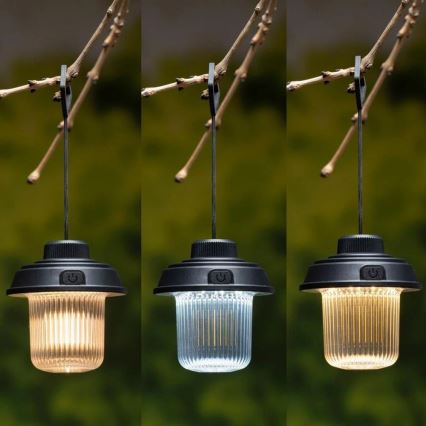 Grundig - светодиодный кемпинговый фонарь LED/3xAA 3000/4500/6000K IP44 чёрный