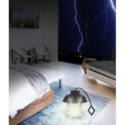 Grundig - светодиодный кемпинговый фонарь LED/3xAA 3000/4500/6000K IP44 чёрный