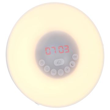 Grundig - Светодиодный диммируемый ночник RGB с будильником и FM-радио LED/5V/3xAAA