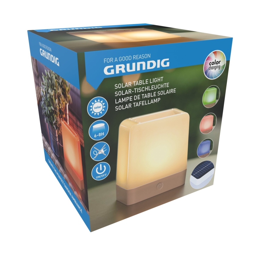 Grundig - Світлодіодна RGB лампа на сонячній батареї LED/3,7V