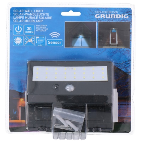 Grundig - Світлодіодне освітлення на сонячній батареї з датчиком 1xLED/0,25W/1xAA