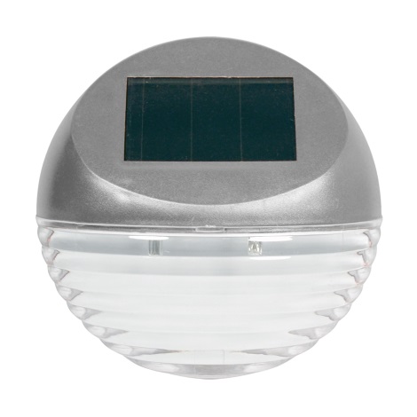 Grundig - Світлодіодний настінний світильник на сонячній батареї 2xLED/1xAA срібний