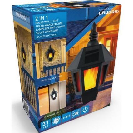 Grundig - Уличный светодиодный настенный светильник на солнечной батарее LED/1,2V