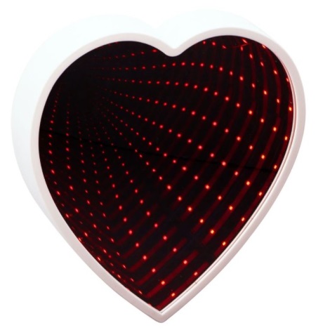 Grundig - Зеркало со светодиодной подсветкой HEART LED/3xAA