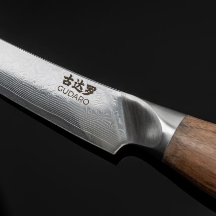 Gudaro - Дамасский универсальный кухонный нож TAKUMI 5, 67 слоёв стали, длина 12,5 см, рукоять из ореха