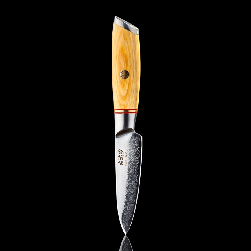 Gudaro - Дамасский кухонный нож HIKARI 3,5, 67 слоёв стали, длина 9,5 см