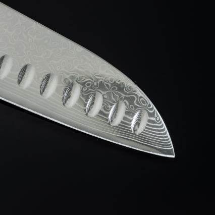 Gudaro - Дамасковый кухонный нож Santoku SHIRO 7, 67 слоев стали, длина 17,5 см