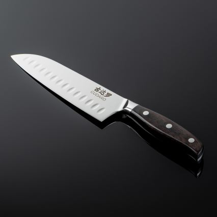 Gudaro - Дамасковый кухонный нож Santoku SHIRO 7, 67 слоев стали, длина 17,5 см