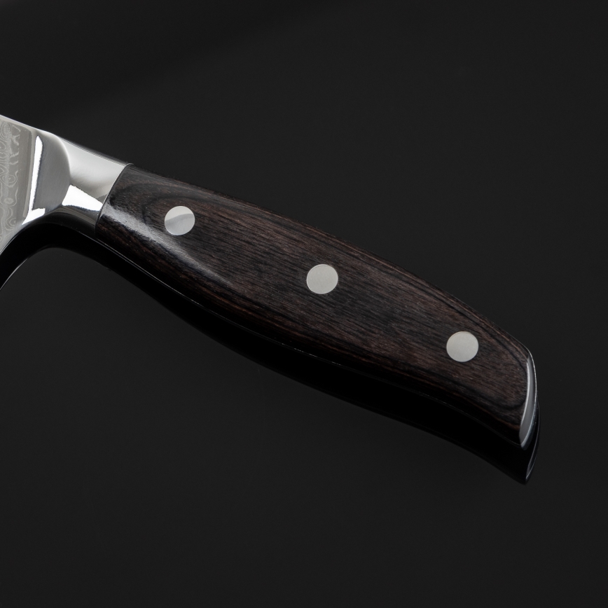 Gudaro - Дамасковый кухонный нож Santoku SHIRO 7, 67 слоев стали, длина 17,5 см