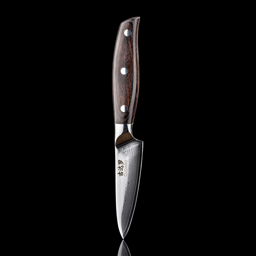 Gudaro - дамасский кухонный нож SHIRO 3,5, 67 слоёв стали, длина 9,5 см