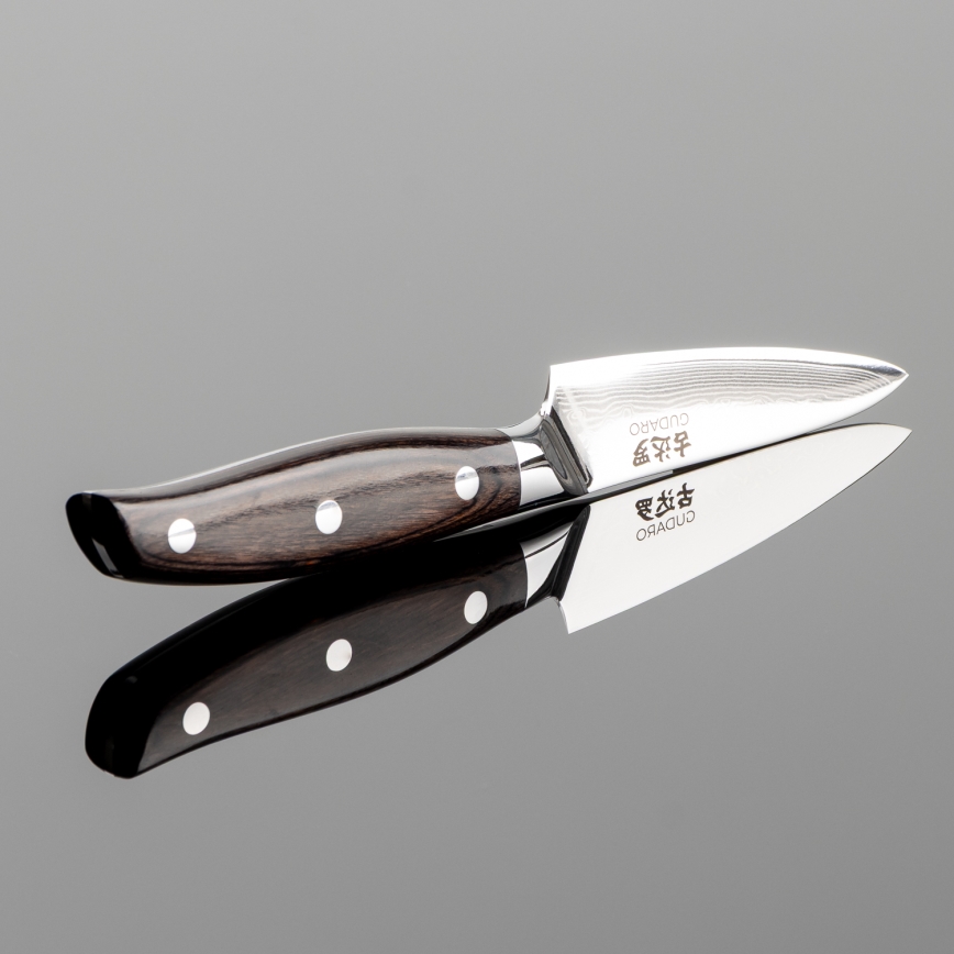 Gudaro - дамасский кухонный нож SHIRO 3,5, 67 слоёв стали, длина 9,5 см