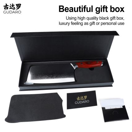 Gudaro - Дамасский кухонный тесак KENSHO 6,5, 67 слоёв стали, длина 16,2 см