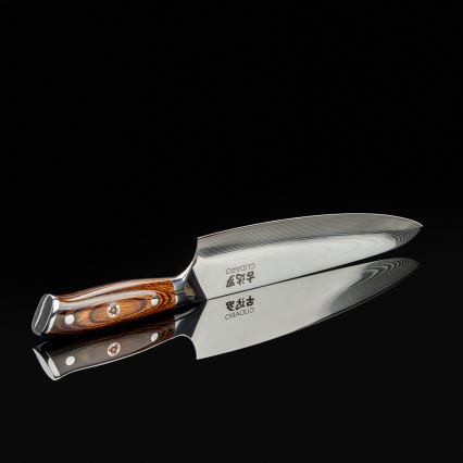 Gudaro - Дамаський шеф-кухарський ніж FENG 8, 67 шарів сталі, довжина 20 см
