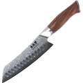 Gudaro - Дамаський кухонний ніж Santoku TAKUMI 7, 67 шарів сталі, довжина 17,5 cm, горіх