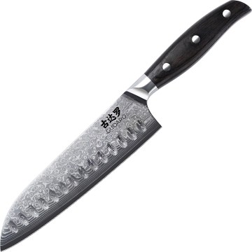 Gudaro - Дамасковый кухонный нож Santoku SHIRO 7