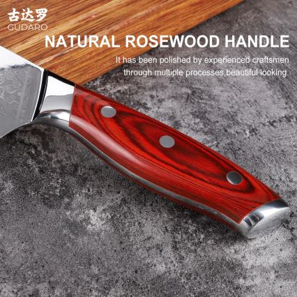 Gudaro - Набір кухонних ножів у підставці KENSHO 7 шт акація