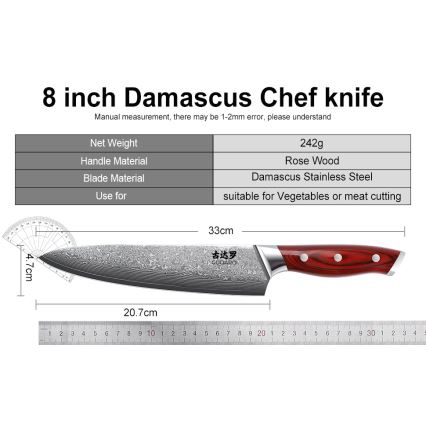 Gudaro - Набір кухонних ножів у підставці KENSHO 7 шт акація