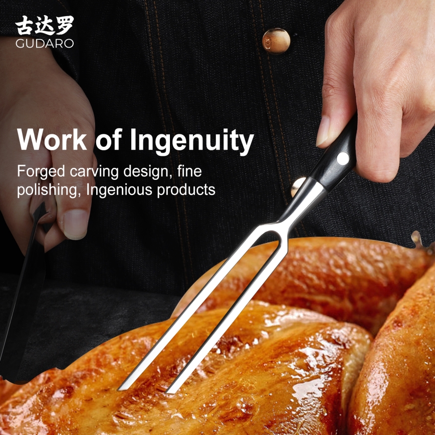 Gudaro - Кухонная вилка MIYABI чёрная/пакка