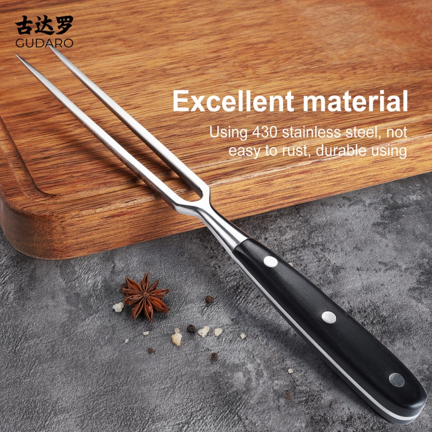 Gudaro - Кухонная вилка MIYABI чёрная/пакка