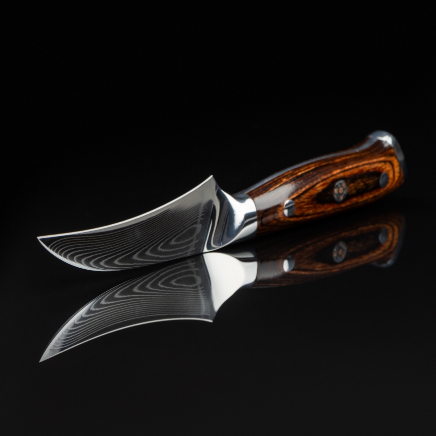 Gudaro - Кухонний ніж BIRD BEAK 7,6 см, дамаська сталь