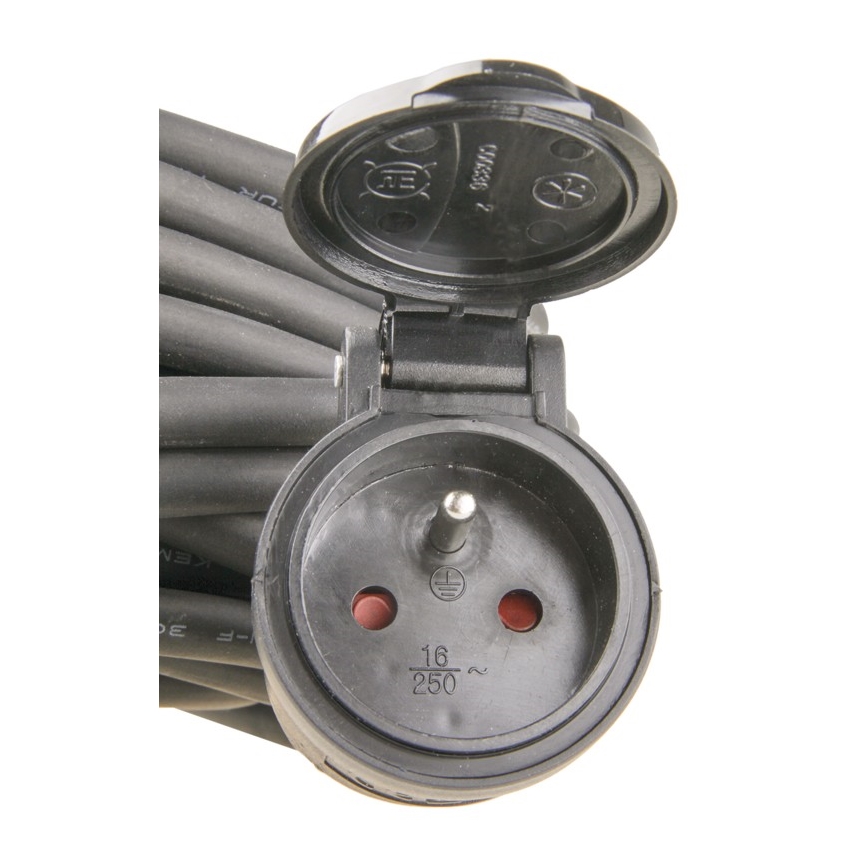 Гумовий подовжувач, 1 розетка, 20 м, IP44