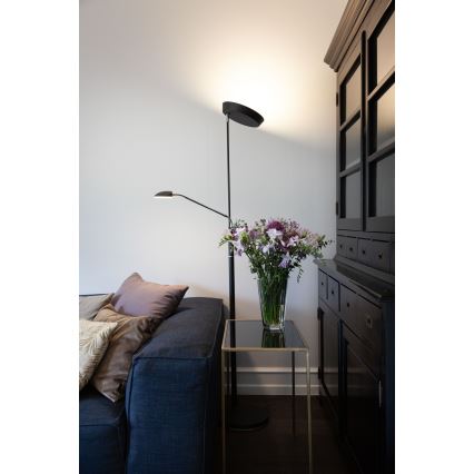 Halo Design 716067 - Диммируемая светодиодная напольная лампа VEGAS LED/20W/230V + LED/5W чёрная/глянцевый хром