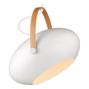 Halo Design 734375 - Люстра на тросі DC 1xE27/40W/230V діам. 40 см білий/дуб