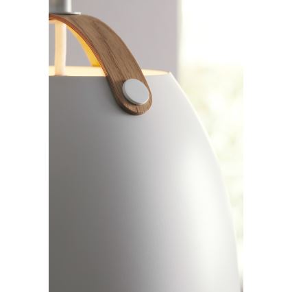 Halo Design 734870 - Подвесной светильник на кабеле OSLO 1xE27/40W/230V, диаметр 40 см, белый/дуб
