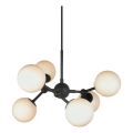 Halo Design 736546 - Підвісна люстра на тросі ATOM 6xG9/28W/230V, діаметр 45 см, чорний/білий