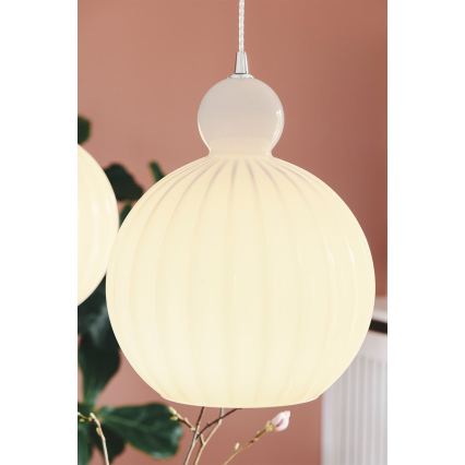Halo Design 737321 - підвісний світильник BALL BALL на тросі, 1xE27/40W/230V, діаметром 32 см, білий