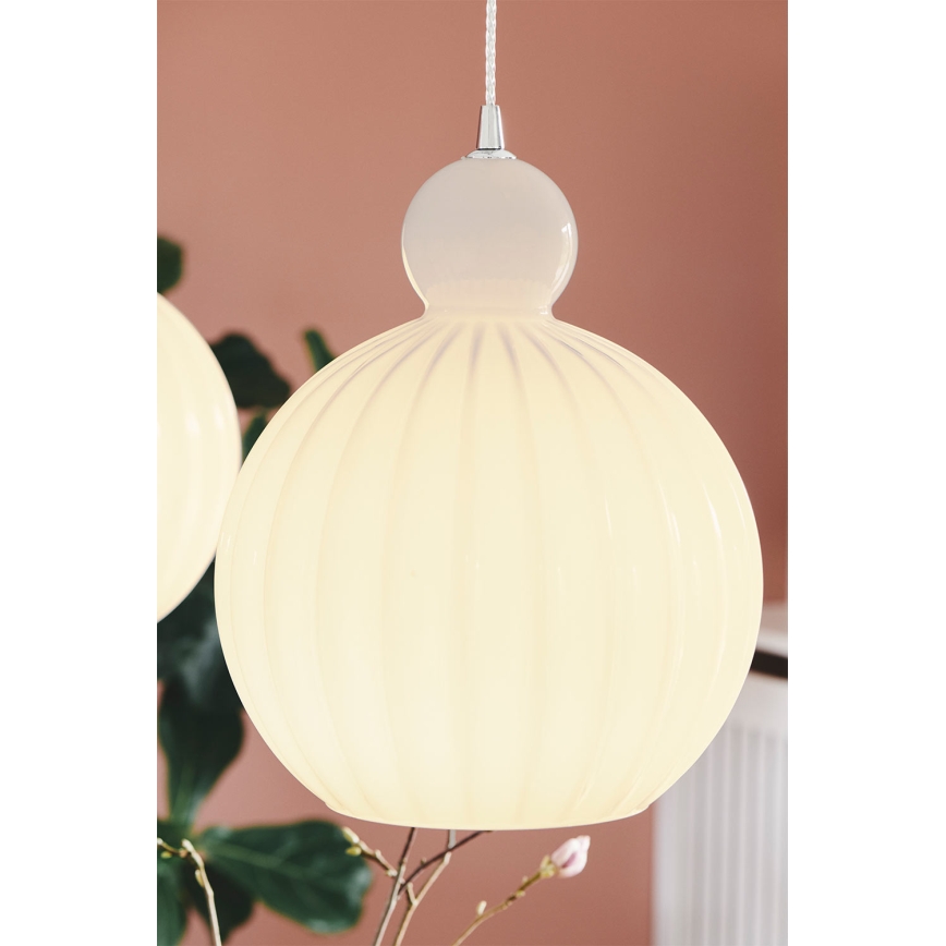Halo Design 737321 - підвісний світильник BALL BALL на тросі, 1xE27/40W/230V, діаметром 32 см, білий